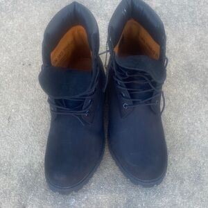 Timberland Men's Dark Boots with Lace-Up